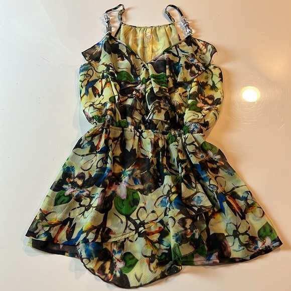 💚LAPIS V NECK TOP WITH BEADS ON STRAPS - RUFFLES FRONT - SIZE MEDIUM - Picture 13 of 16